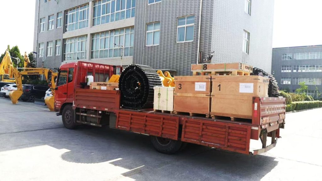 Packed spare parts loaded for transport